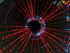 Digital data flow tunnel with binary code