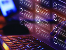 Agile software development on a laptop screen