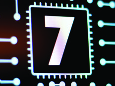 Technology Background and Circuit Board With Number 7